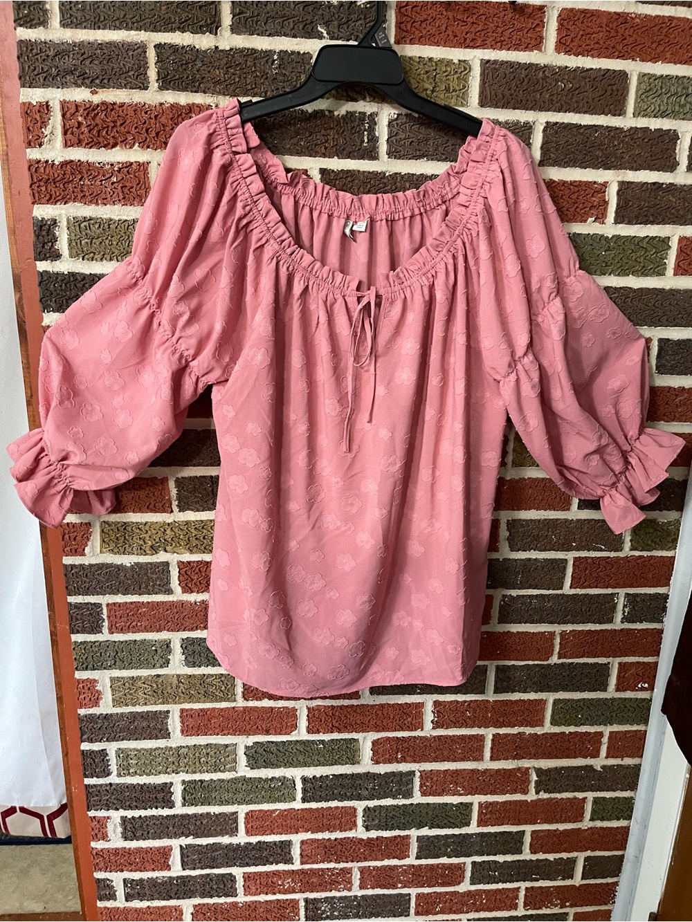 Cato Dusty Rose Off-Shoulder Peasant Blouse